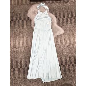 Calvin‎ Klein Women's Blue Satin Formal Satin Dress Size 8